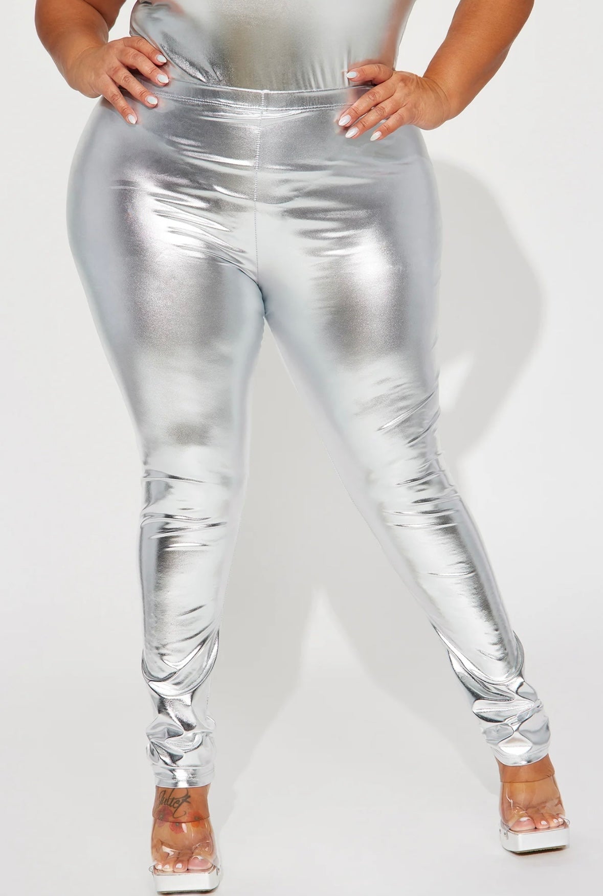 Metallic legging pants