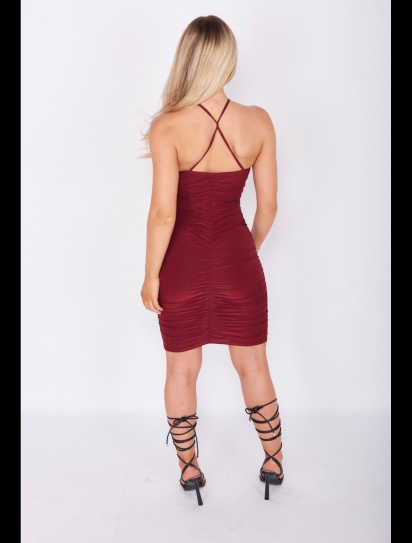 Outspoken burgundy mini dress